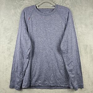 Rhone‎ Reign Long Sleeve Performance Shirt Men Large Heather Blue Stretch Active